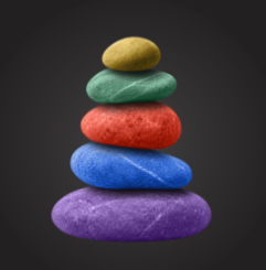Your Cairn: a stack of five colourful stones